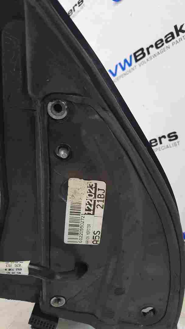 Volkswagen Golf MK5 2003-2009 Passenger NS Wing Mirror Blue LA5S