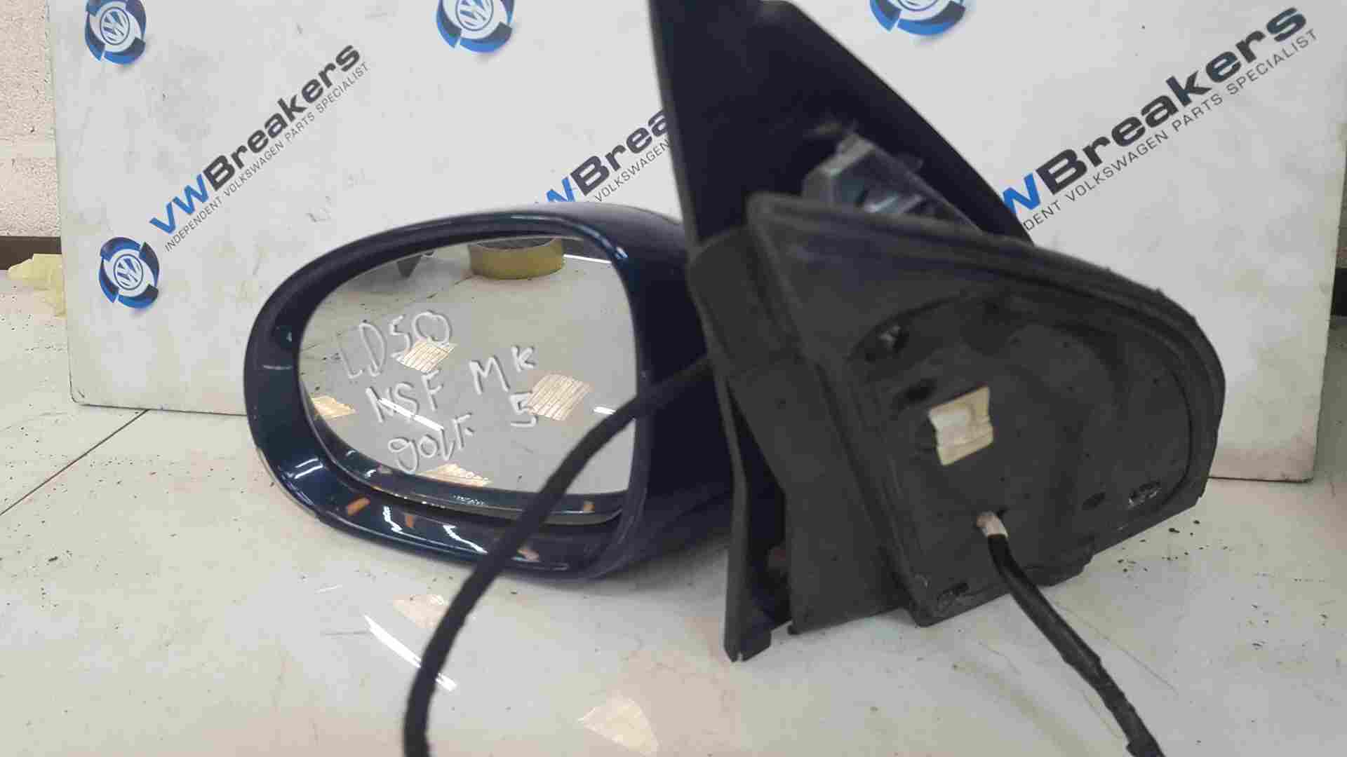 Volkswagen Golf MK5 2003-2009 Passenger Ns Wing Mirror Blue Ld5q