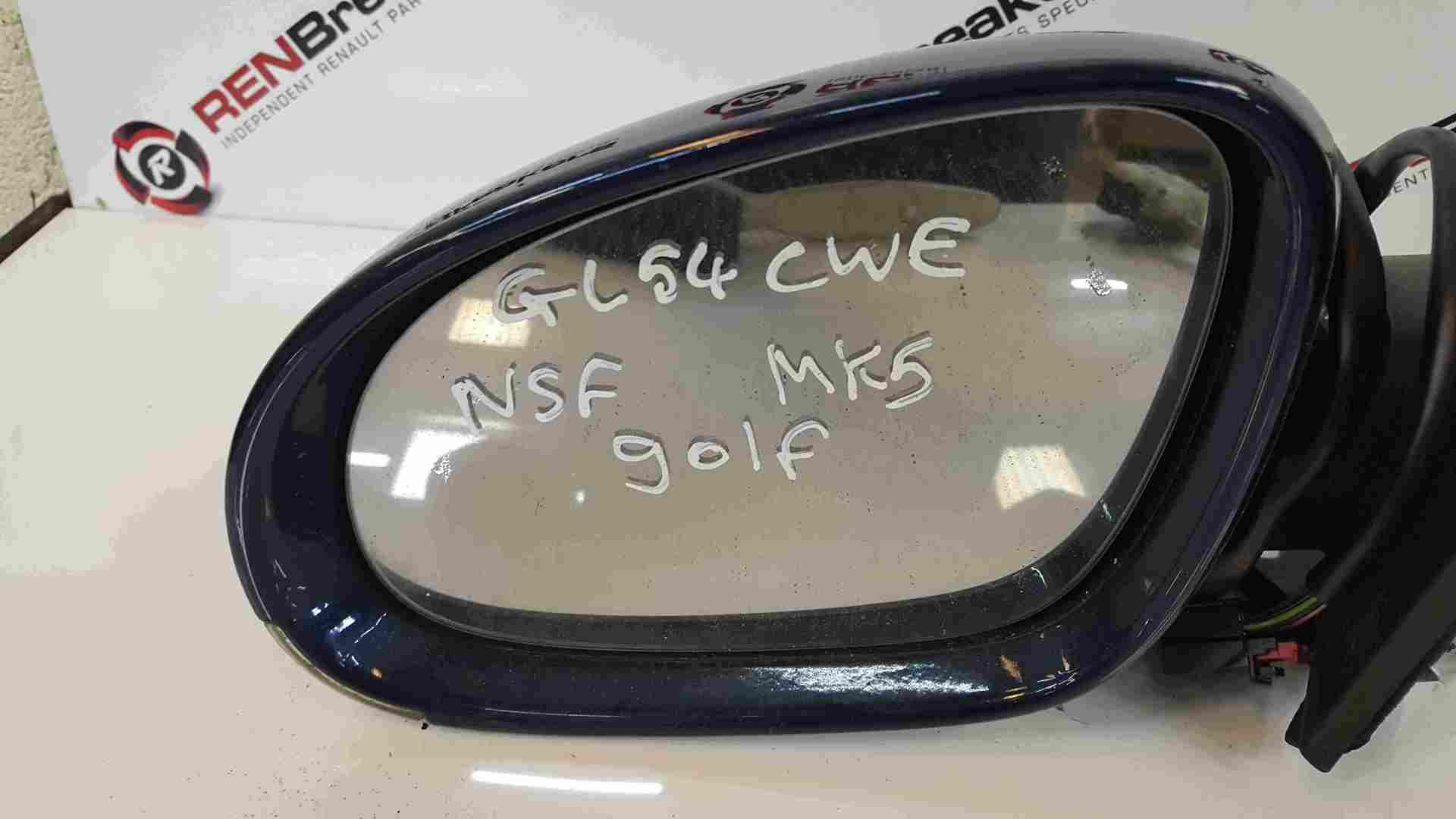 Volkswagen Golf MK5 2003-2009 Passenger NS Wing Mirror Blue LD5Q