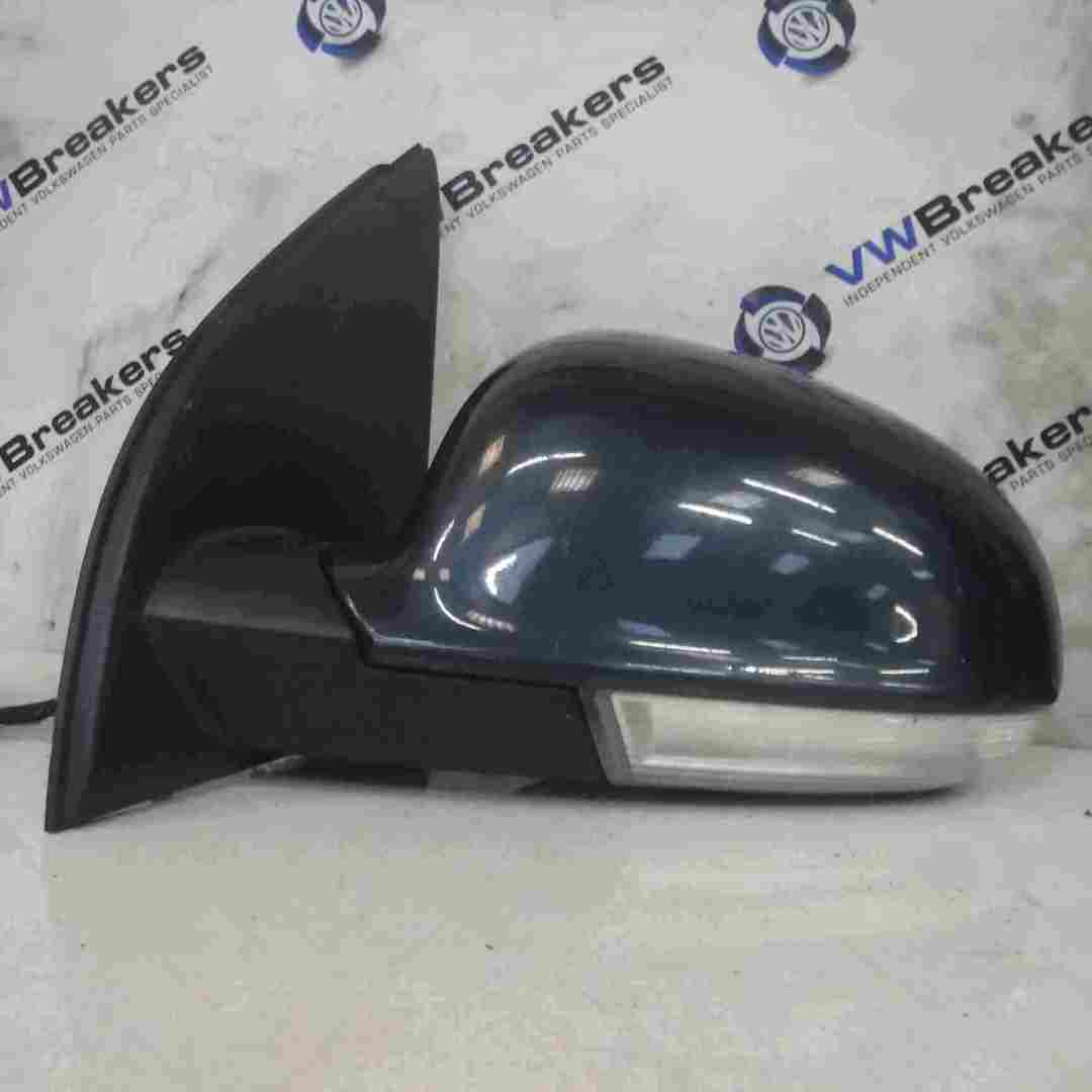 Volkswagen Golf MK5 2003-2009 Passenger NS Wing Mirror Graphite Blue Grey LC5F