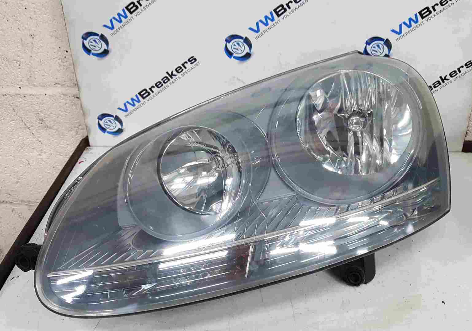 Volkswagen Golf MK5 2003-2009 Passenger NSF Front Headlight Grey Backing
