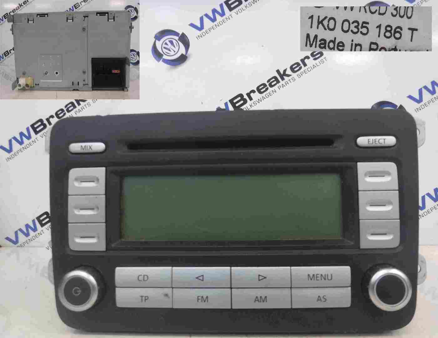 Volkswagen Golf MK5 2003-2009 Radio Cd Player Head Unit With Code 1K0035186t