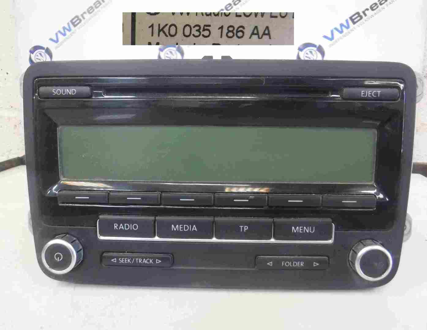 Volkswagen Golf MK6 2009-2012 Cd Player Radio Head Unit 1K0035186aa