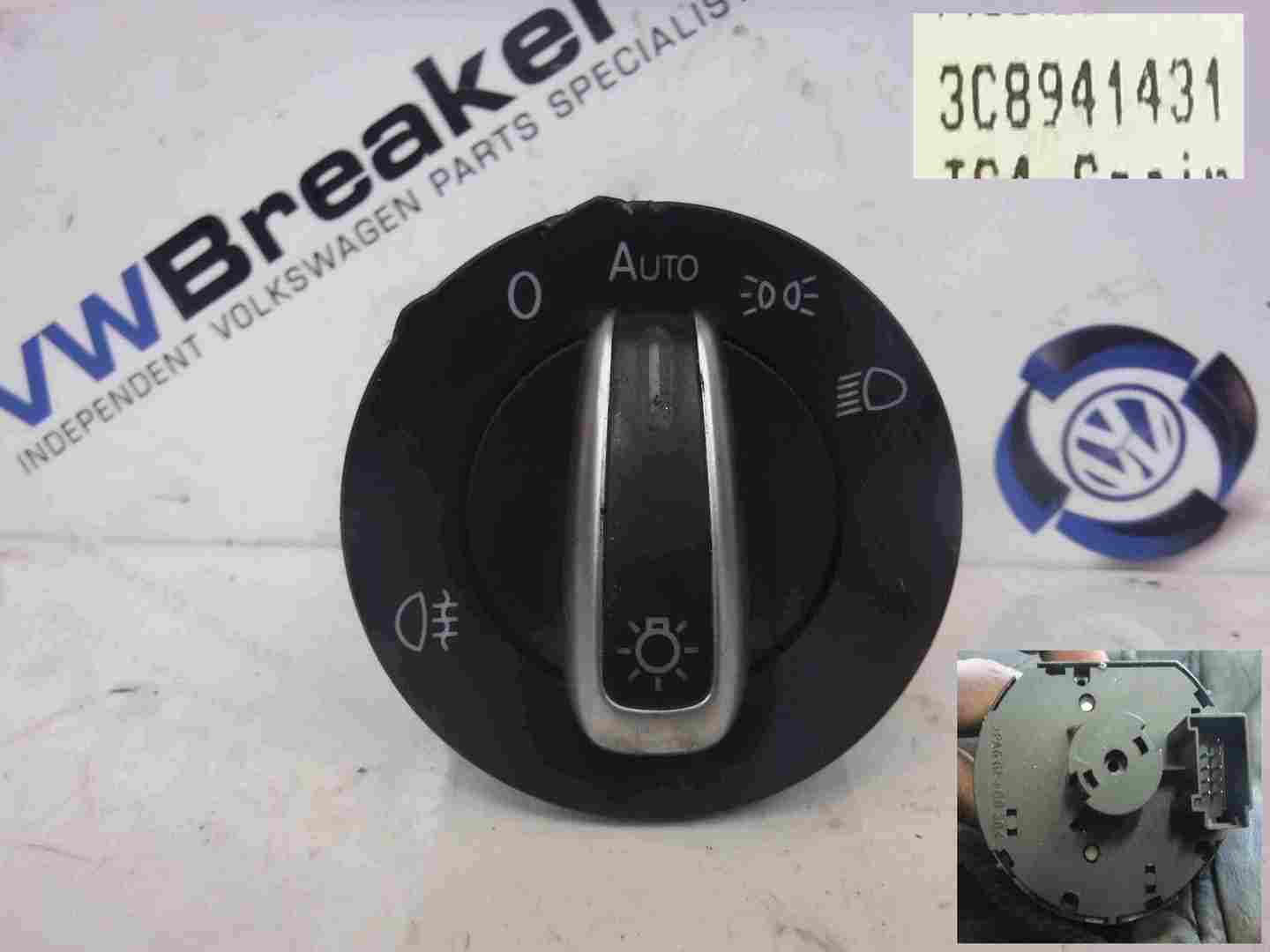 Volkswagen Golf MK6 2009-2012 Headlight Foglight Switch Control Panel 3C8941431