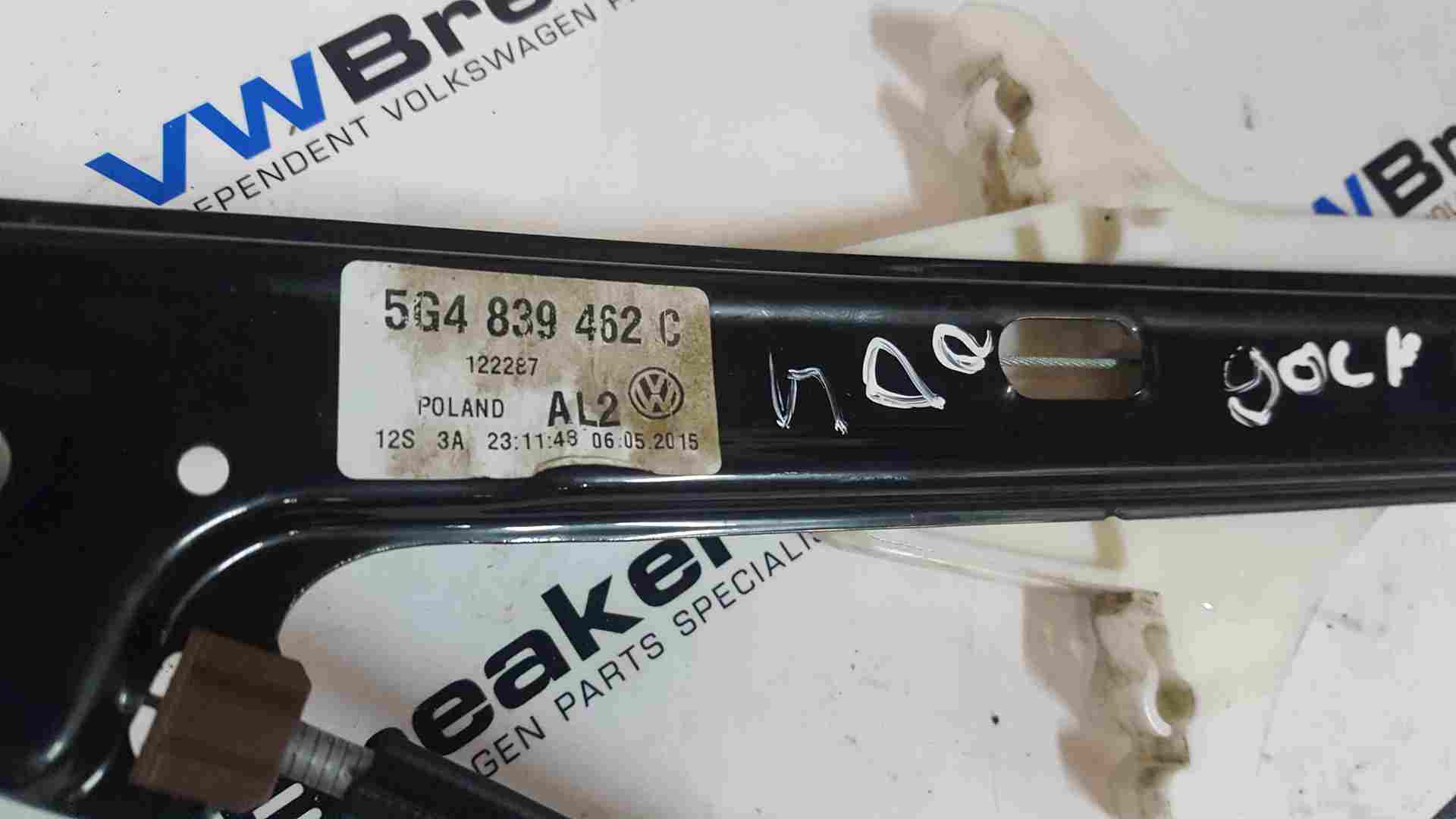 Volkswagen Golf MK7 2012-2017 Drivers OSR Rear Window Motor Regulator 5G4839462c