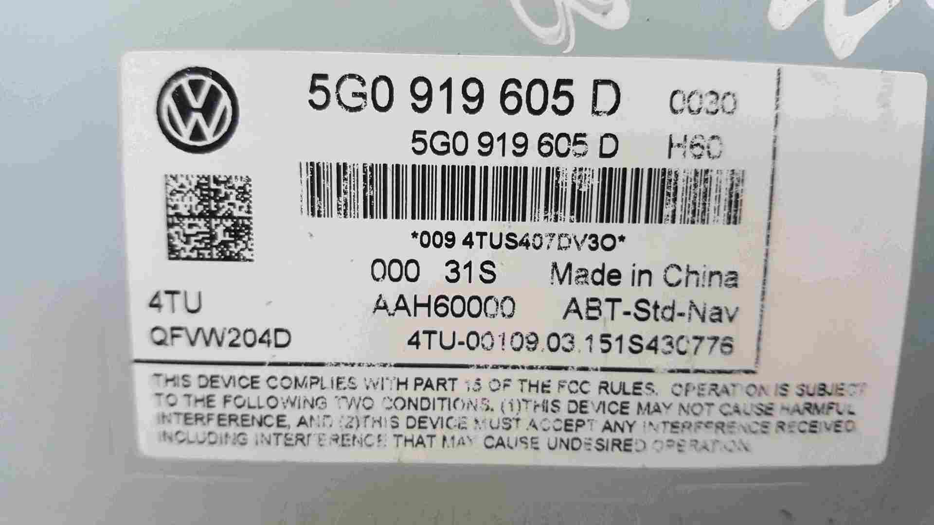 Volkswagen Golf MK7 20122017 Infotainment Touch Screen Display Sat Nav