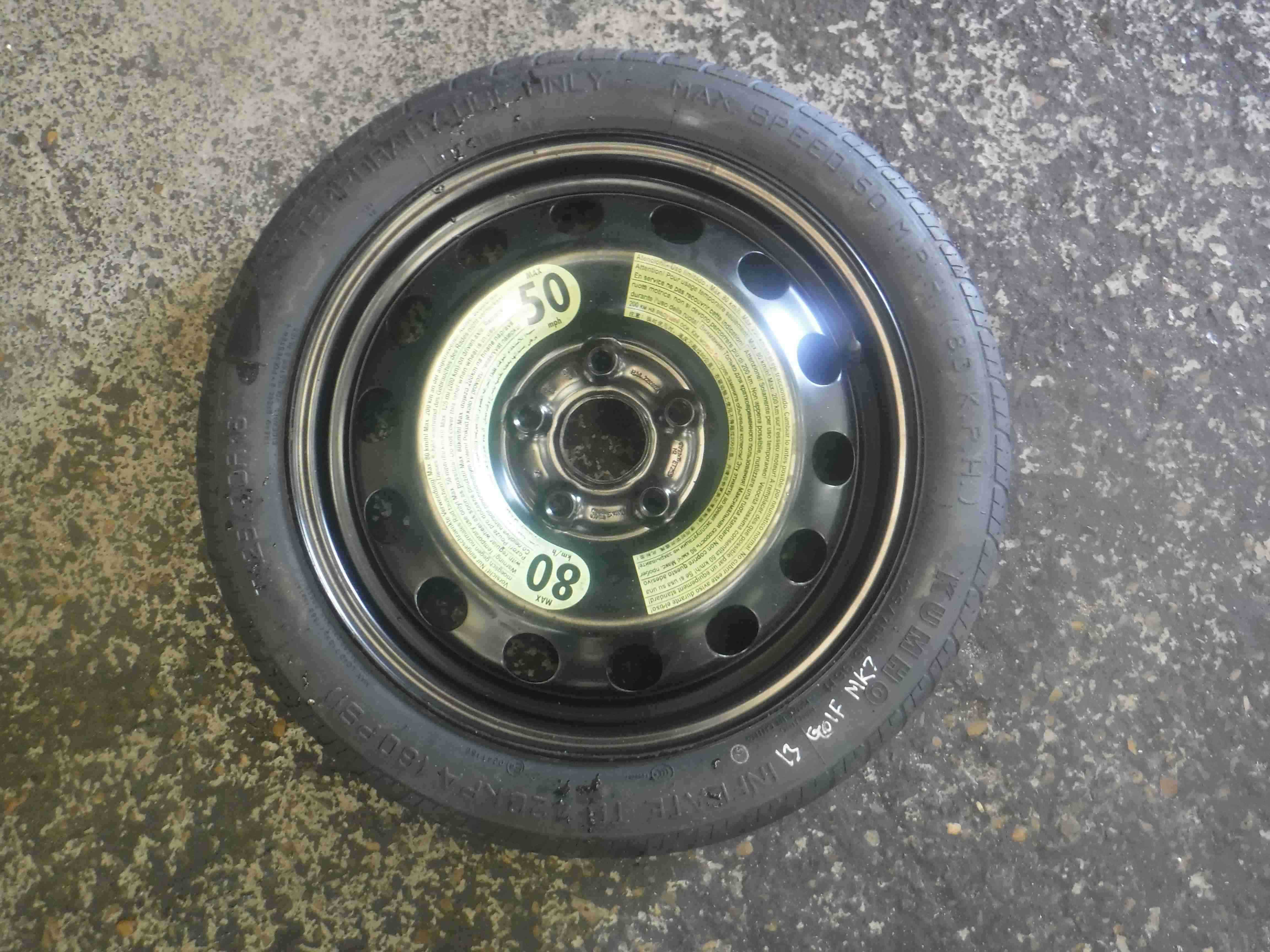 Volkswagen Golf MK7 2012-2020 Spare Space Saver Wheel Tyre 16