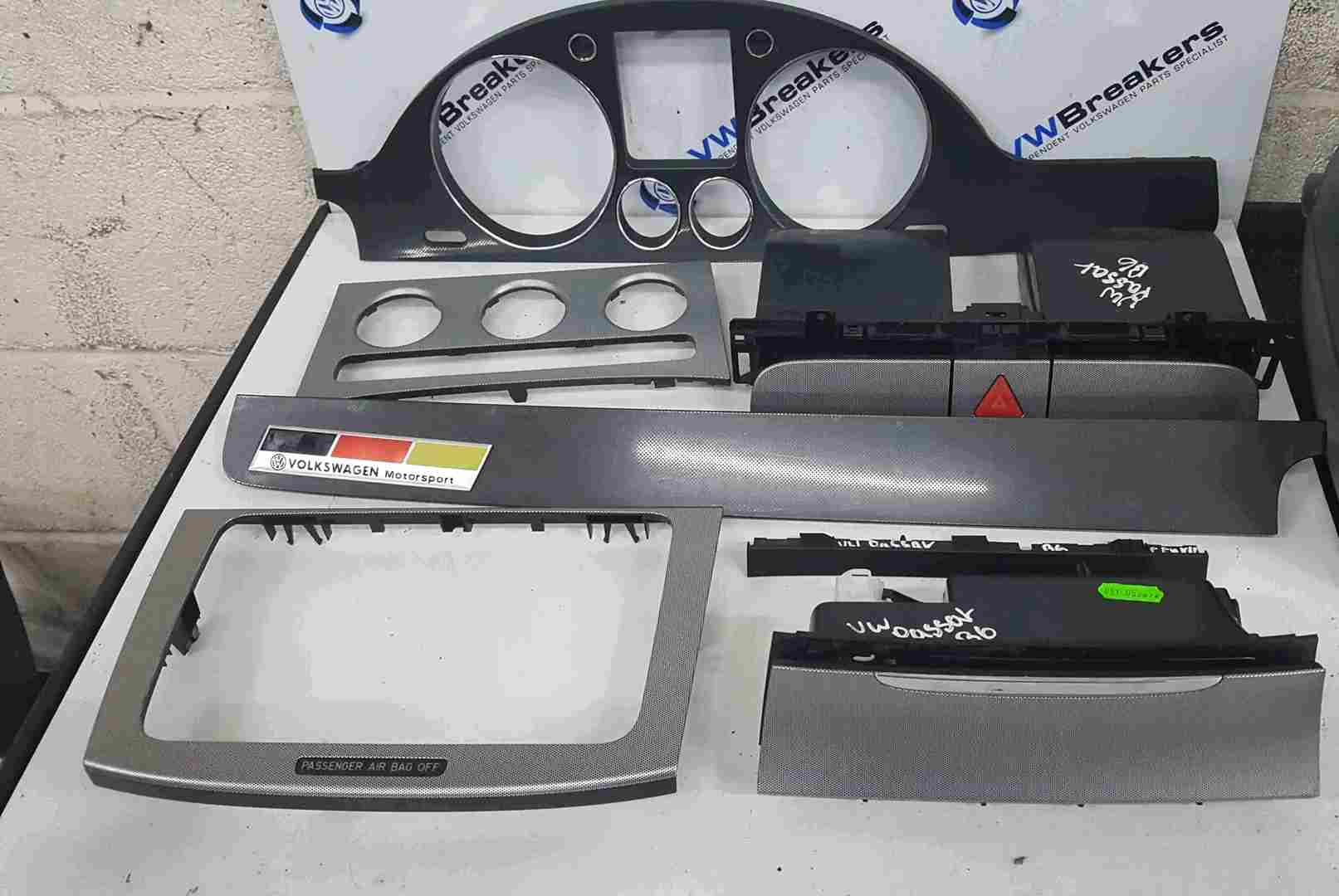 Volkswagen Passat B6 2005-2010 Dashboard Trim Inserts Surrounds Silver Grey