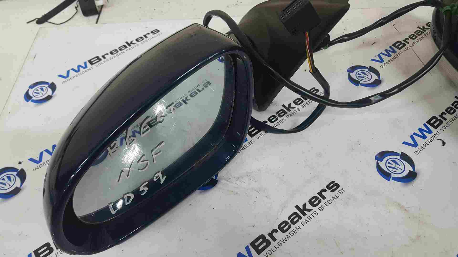Volkswagen Passat B6 2005-2010 Passenger Ns Wing Mirror Blue Ld5q