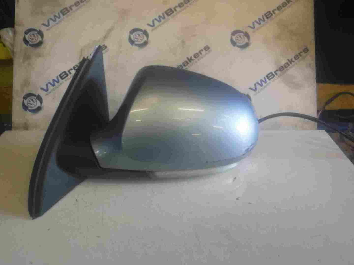 Volkswagen Passat B6 2005-2010 Passenger NS Wing Mirror Grey Blue LB5M