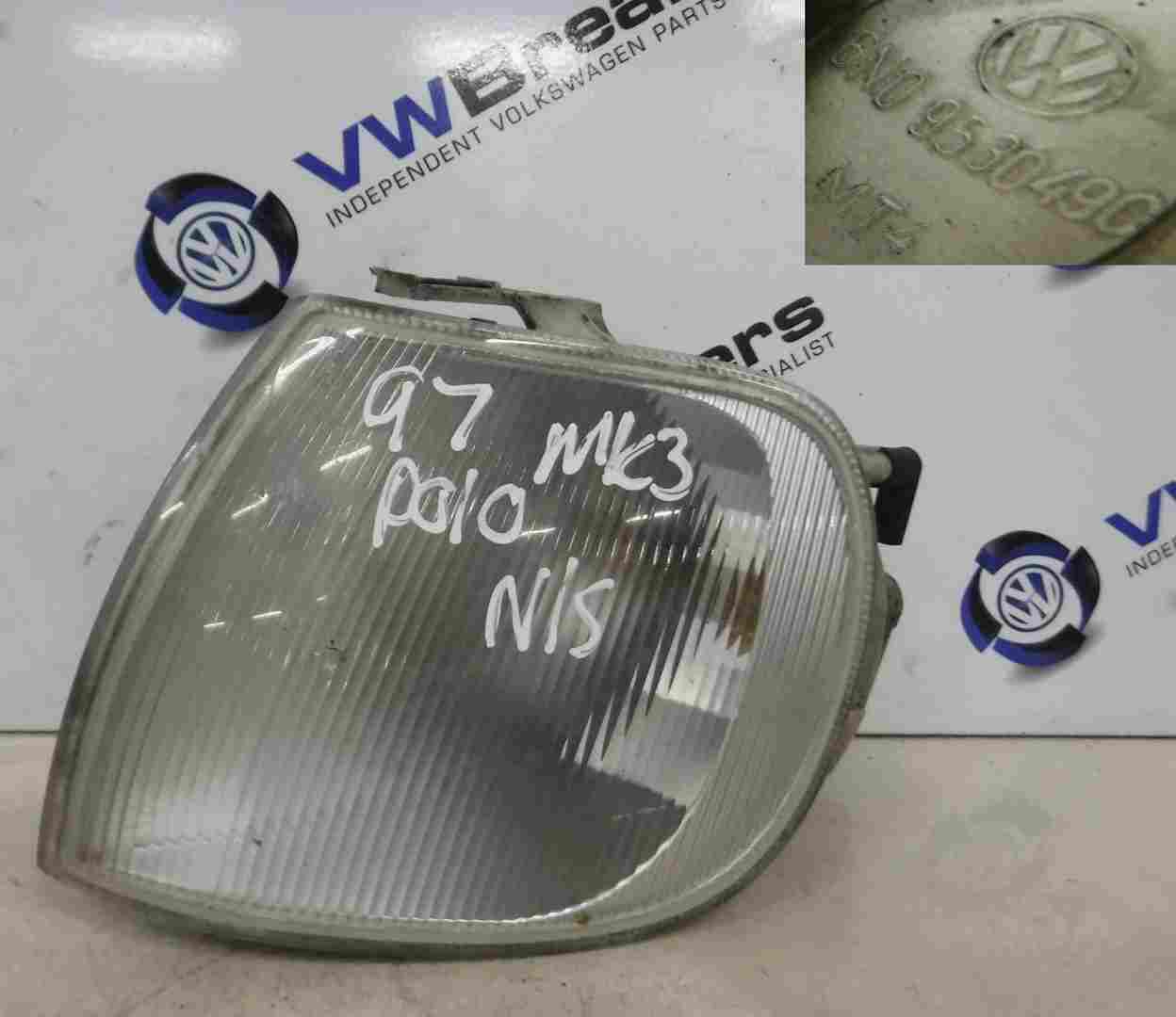 Volkswagen Polo 1995-1999 6N Passenger NSF Front Indicator Light Lens