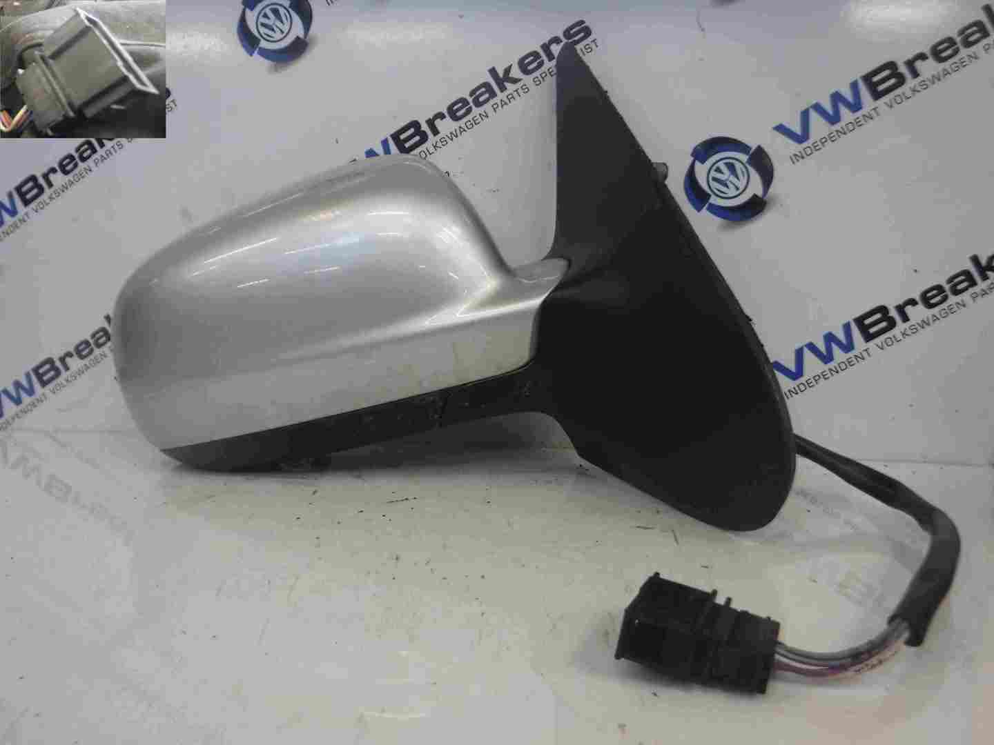 Volkswagen Polo 1999-2003 6N2 Drivers OS Wing Mirror Silver LA7W