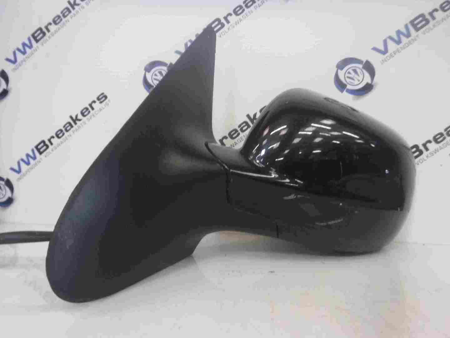 Volkswagen Polo 1999-2003 6N2 Passenger NS Wing Mirror Black Electirc LC9Z
