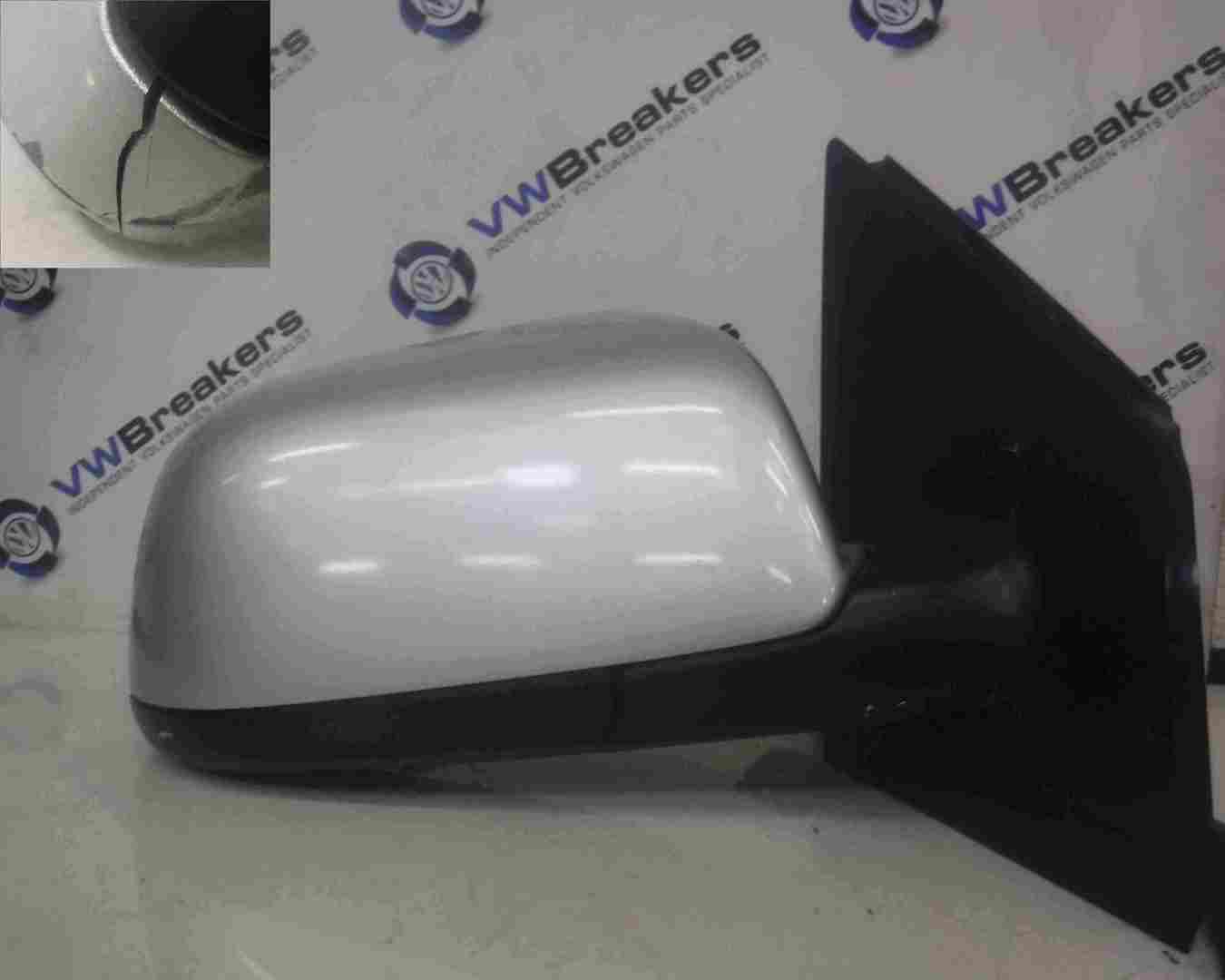 Volkswagen Polo 2003-2006 9N Drivers OS Wing Mirror Silver LA7W