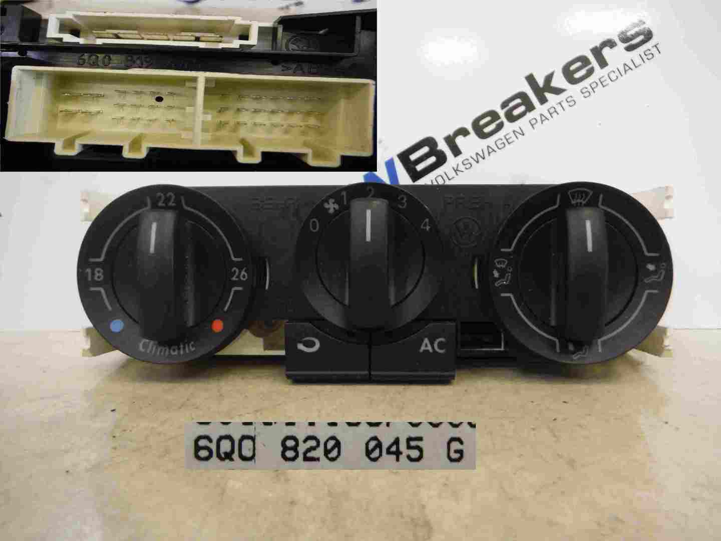 Volkswagen Polo 2003-2008 9n Heater Controls Dials Aircon 6q0820045g 6q0820045e
