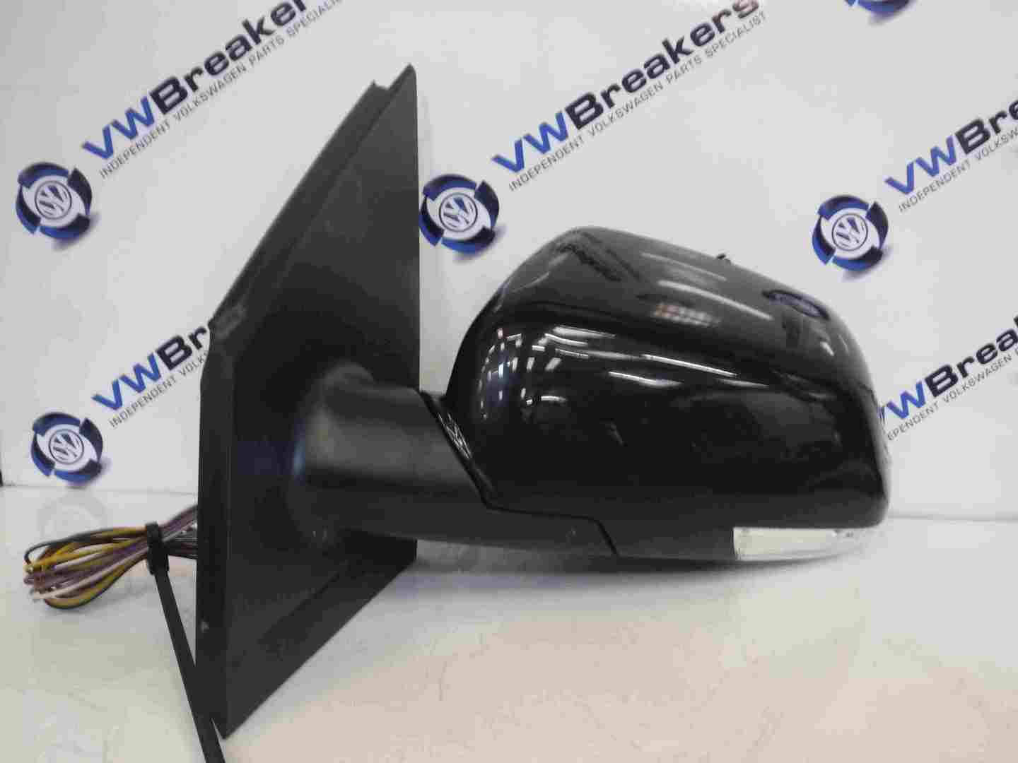 Volkswagen Polo 2006-2008 9N3 Passenger NS Wing Mirror Black LC9Z Electric