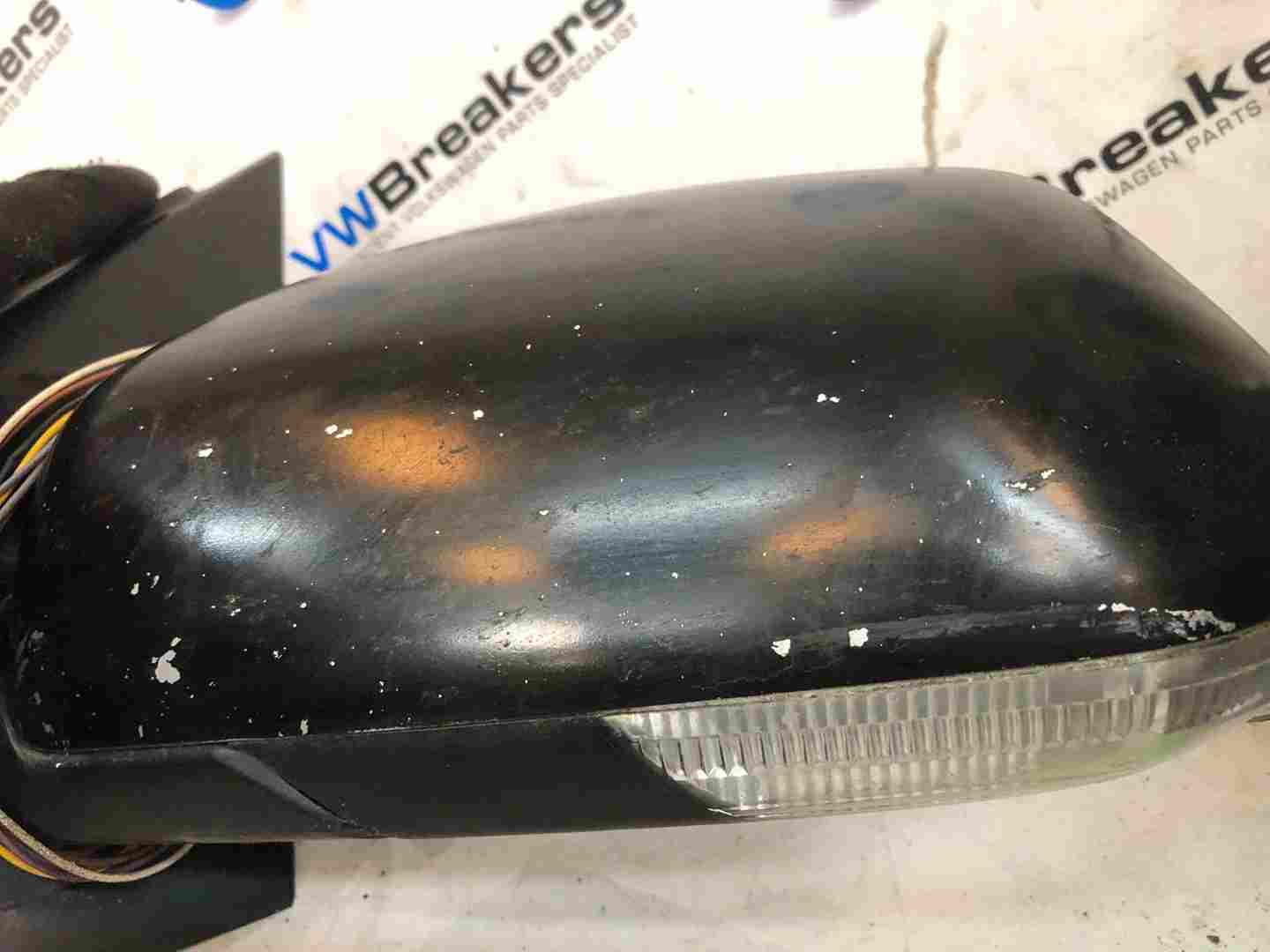 Volkswagen Polo 2006-2008 9N3 Passenger Ns Wing Mirror Painted Black 
