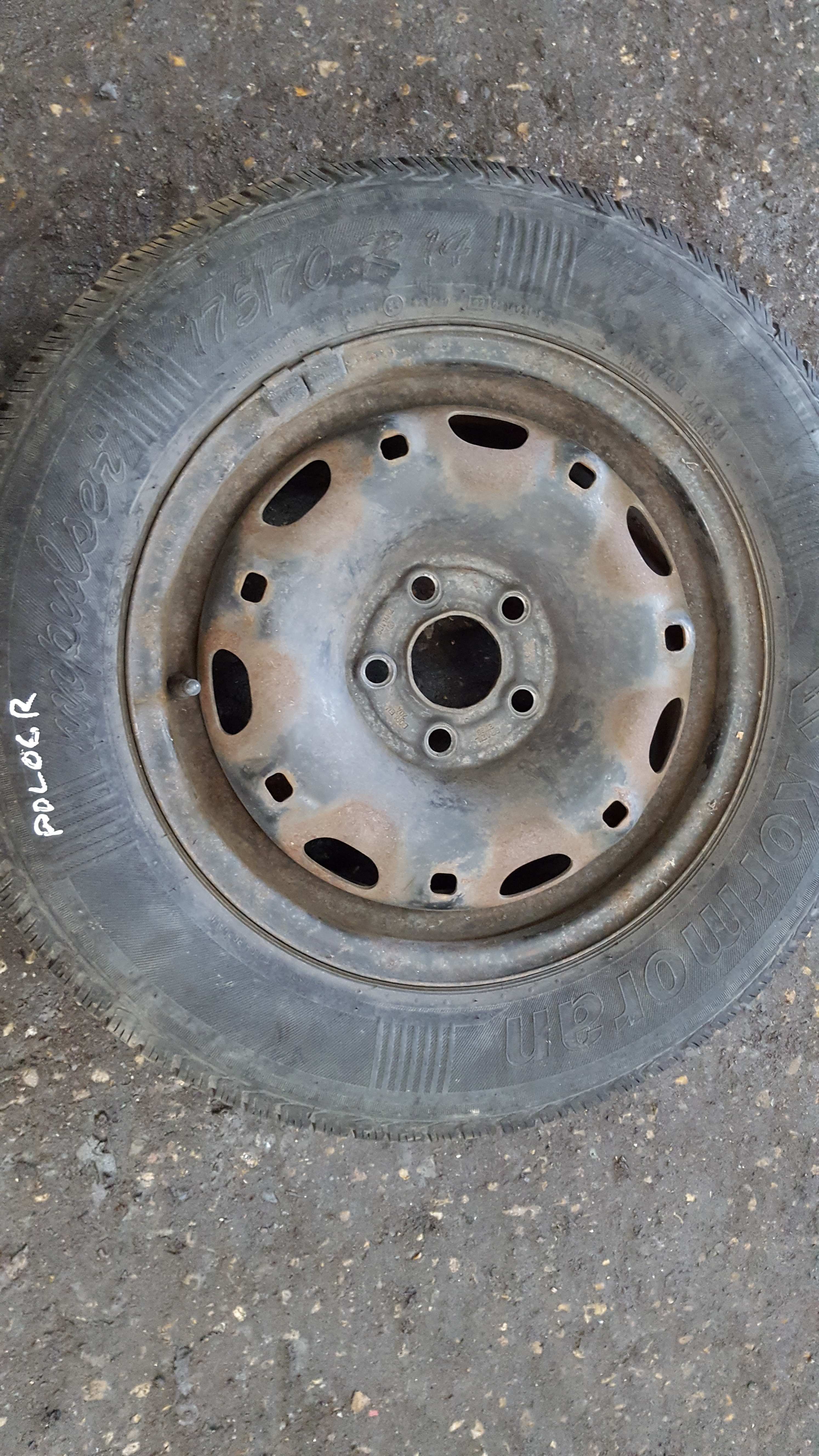 Volkswagen Polo 2009-2014 6R Steel Wheel RIM + Tyre 175 70 14 6Mm 3/5