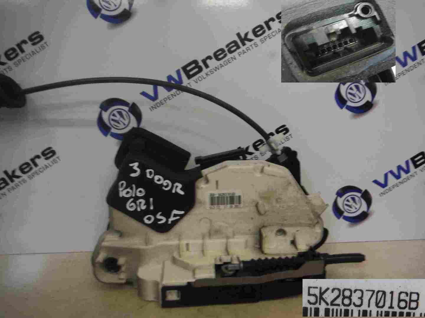 Volkswagen Polo 2009-2015 6R Drivers OSF Front Door Lock Catch Mechanism 5Dr