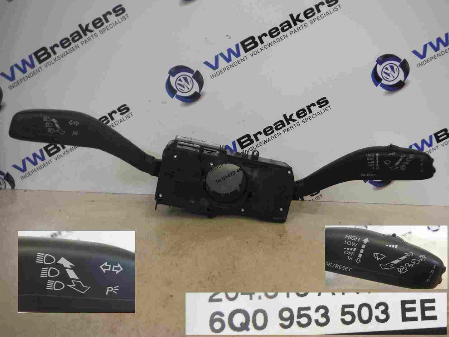 Volkswagen Polo 2009-2015 6R Steering Wheel Stalks Switch Indicator Windscreen