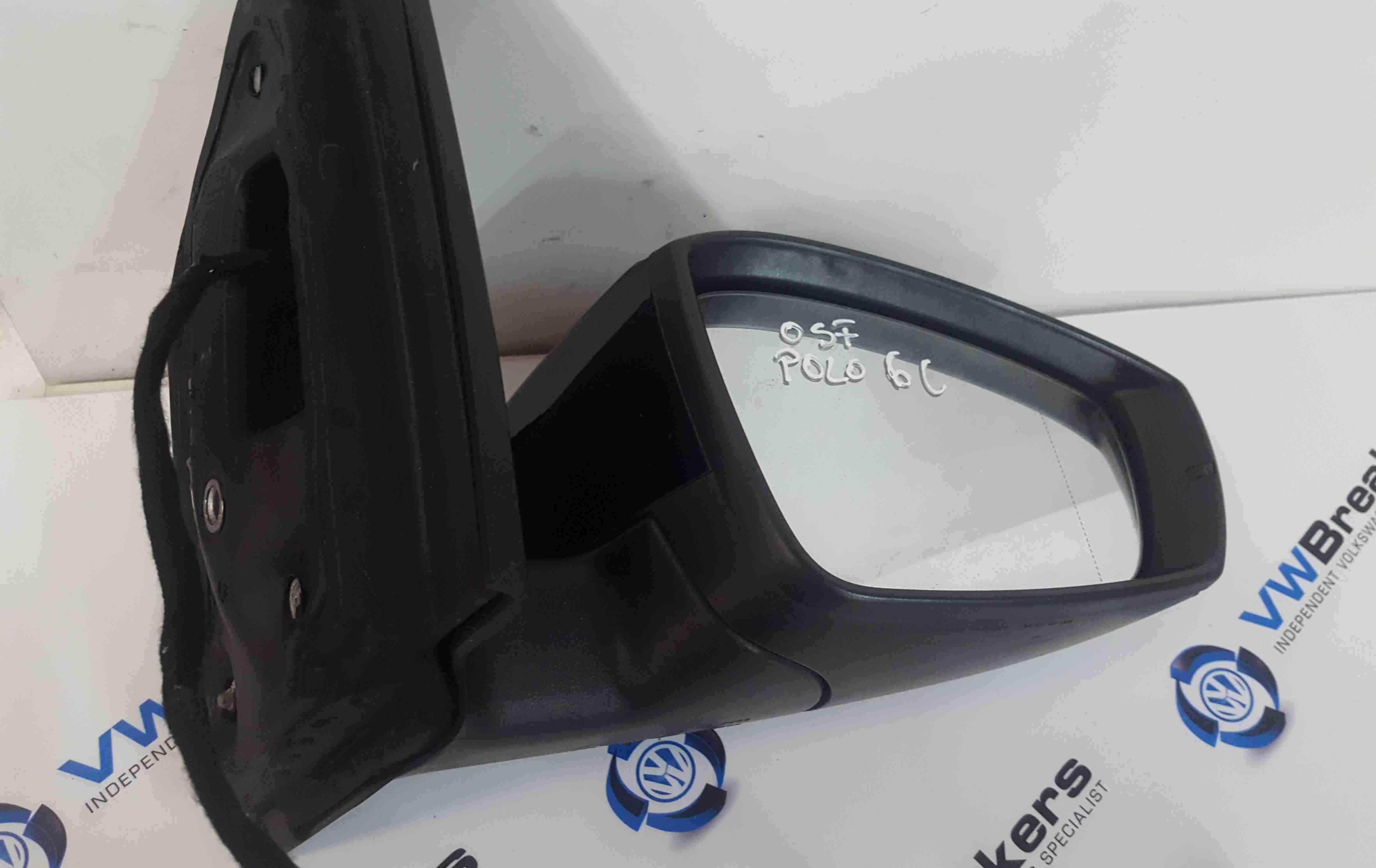 Volkswagen Polo 6C 2014-2017 Drivers OS Wing Mirror Gloss Black 6c2857502c