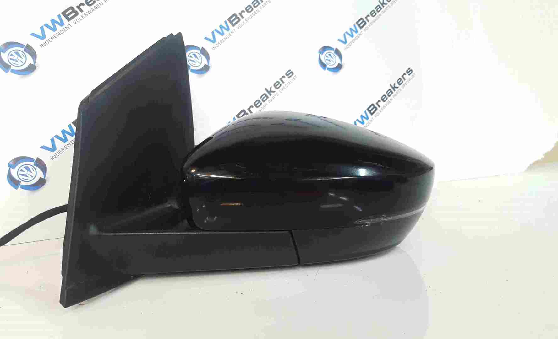Volkswagen Polo 6C 2014-2017 Passenger NS Wing Mirror Gloss Black 6c2857501c
