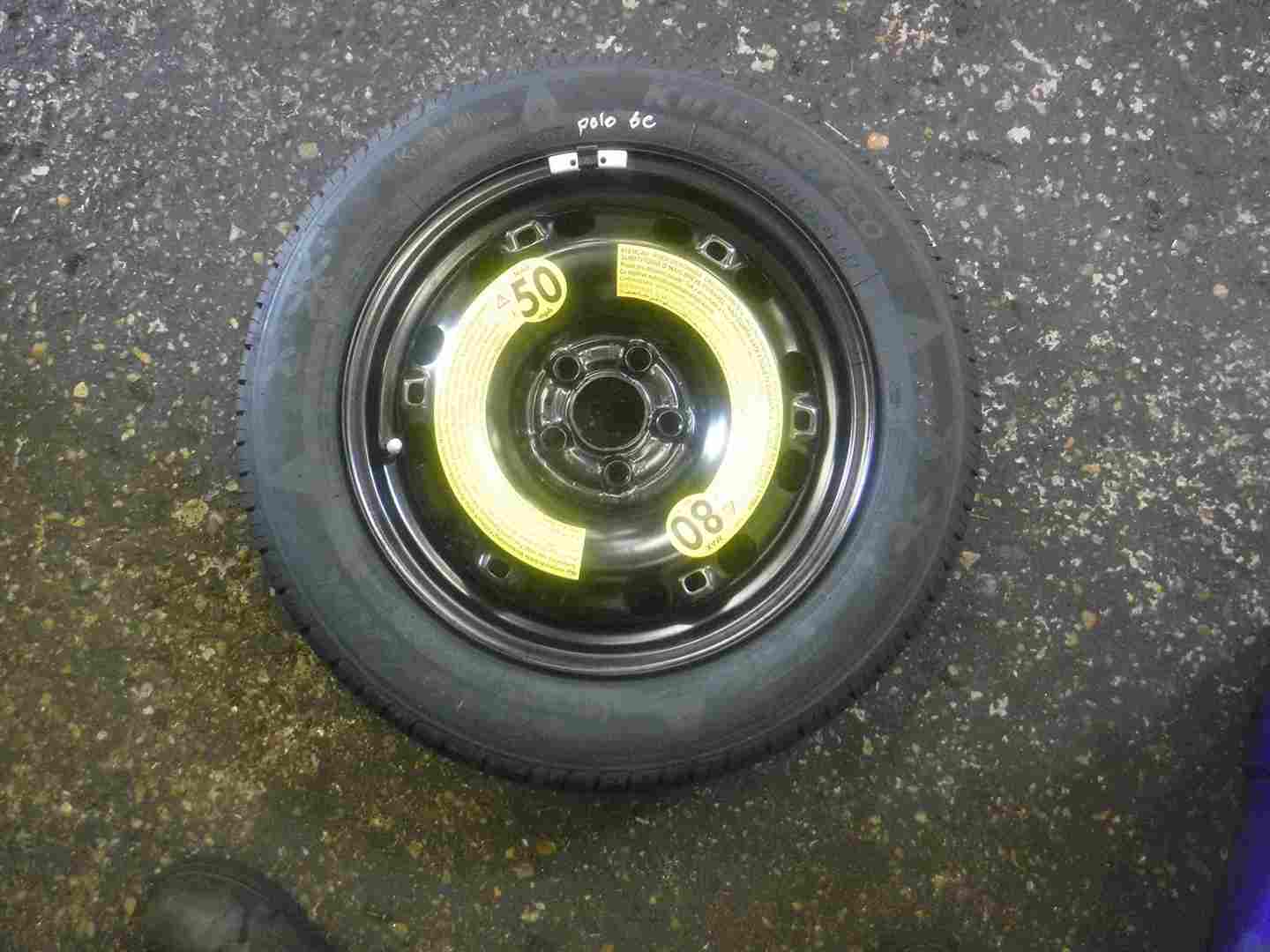 Volkswagen Polo 6C 2014-2017 Space Saver Spare Wheel + Tyre 185 60 15 8mm 5/5