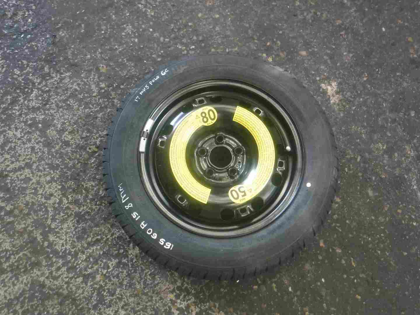Volkswagen Polo 6C 2014-2017 Space Saver Spare Wheel 185 60 15 8mm Tyre 5/5