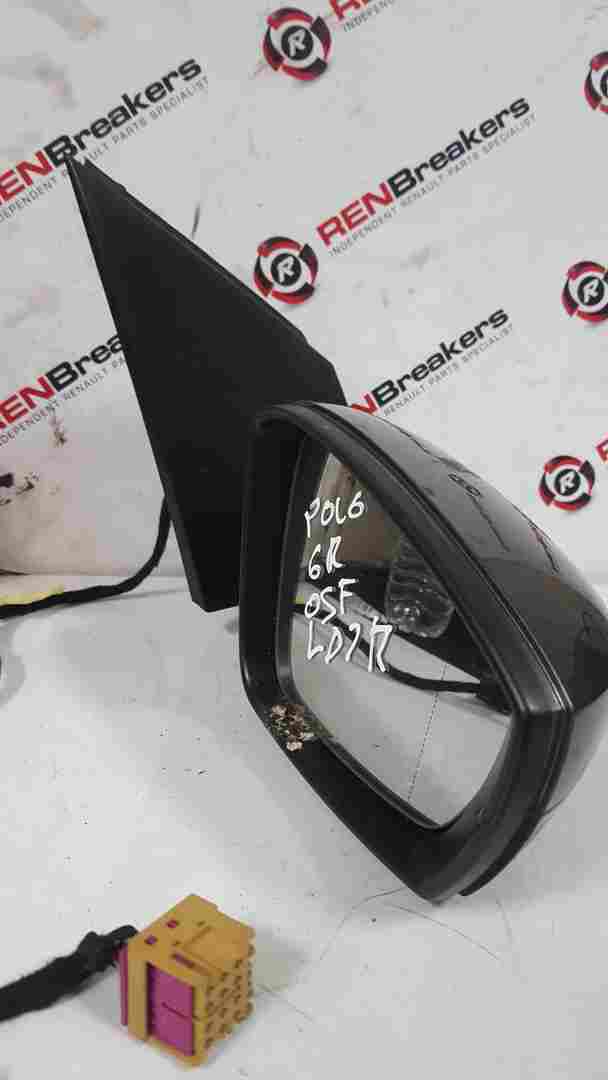 Volkswagen Polo 6R 2009-2014 Drivers Os Wing Mirror Grey Ld7r 6R2857502J