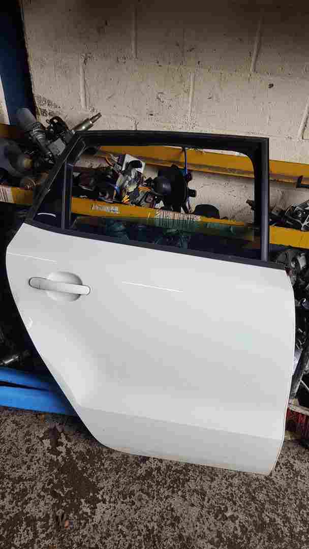Volkswagen Polo 6R 2009-2014 Drivers OSR Rear Door White Lb9a