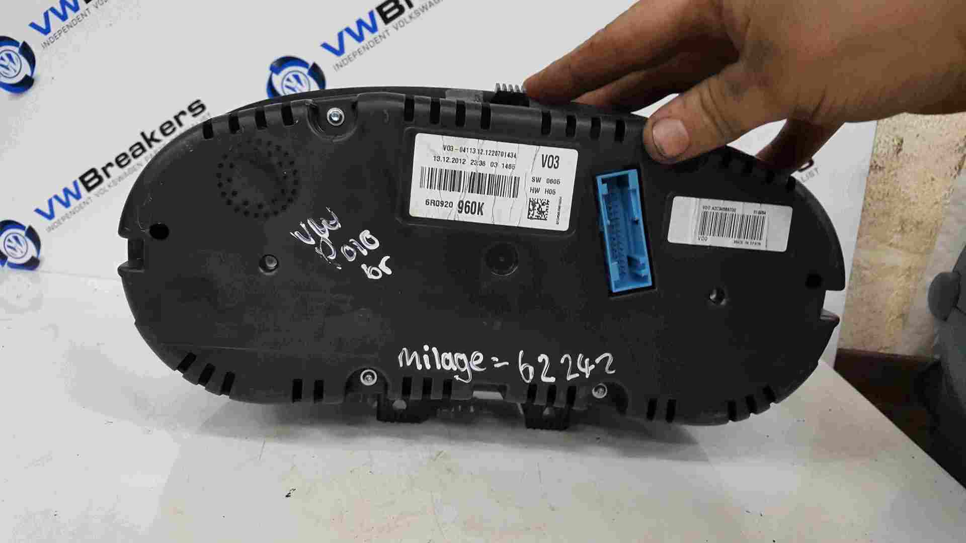 Volkswagen Polo 6R 2009-2014 Instrument Panel Dials Gauges Clocks 6R0920960k