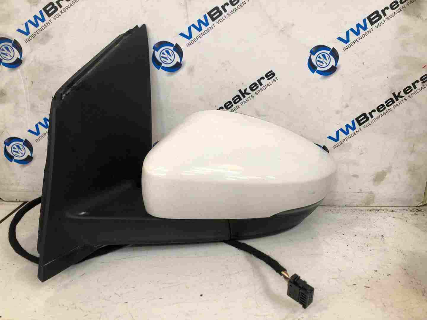 Volkswagen Polo 6R 2009-2014 Passenger Ns Wing Mirror White Lb9a 