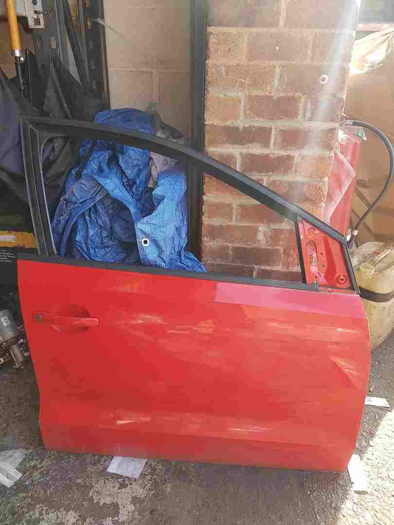 Volkswagen Polo 6R 6C 2009-2015 Drivers OSF Front Door RED Lp3g 5Dr