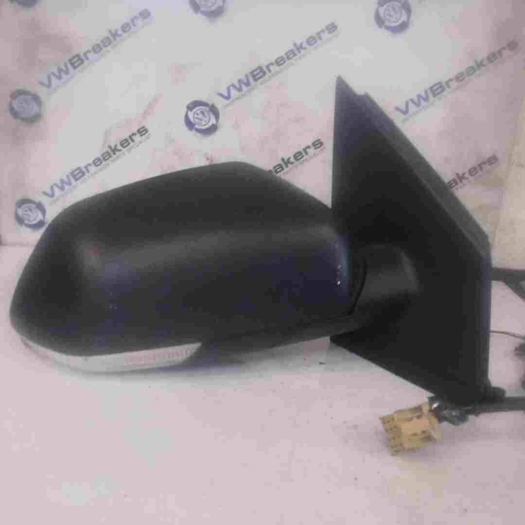 Volkswagen Polo 9N3 2006-2008 Drivers OS Wing Mirror Plain Black MANUAL 023720