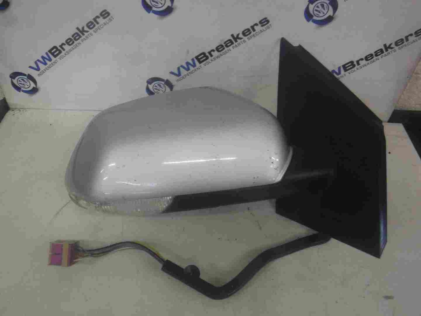 Volkswagen Polo 9N3 2006-2008 Drivers OS Wing Mirror Silver LA7W