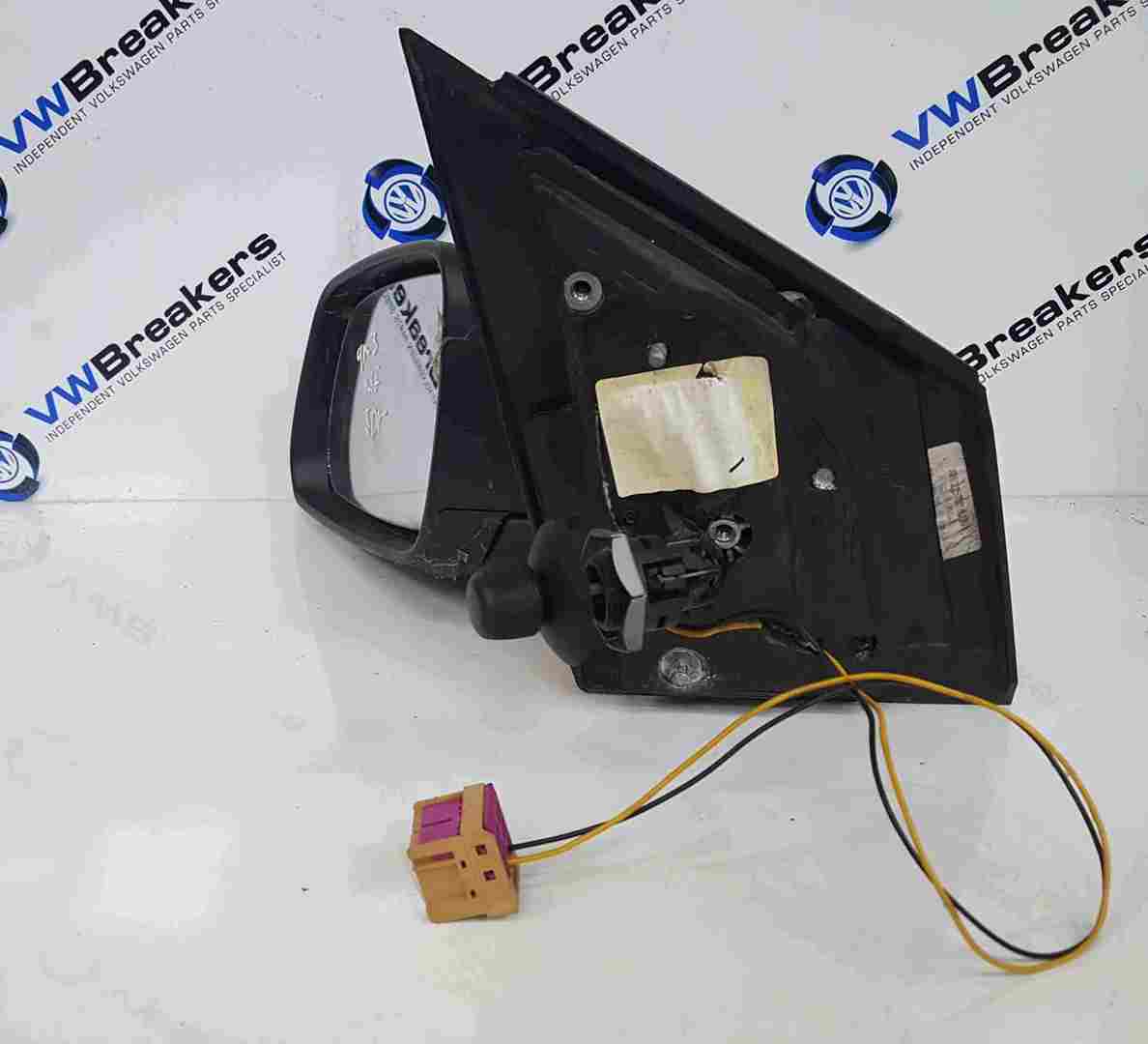 Volkswagen Polo 9N3 2006-2008 Passenger NS Wing Mirror Plain Black Manual