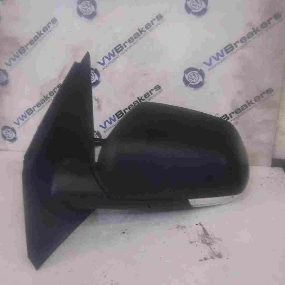 Volkswagen Polo 9N3 2006-2008 Passenger NS Wing Mirror Plain Black MANUAL