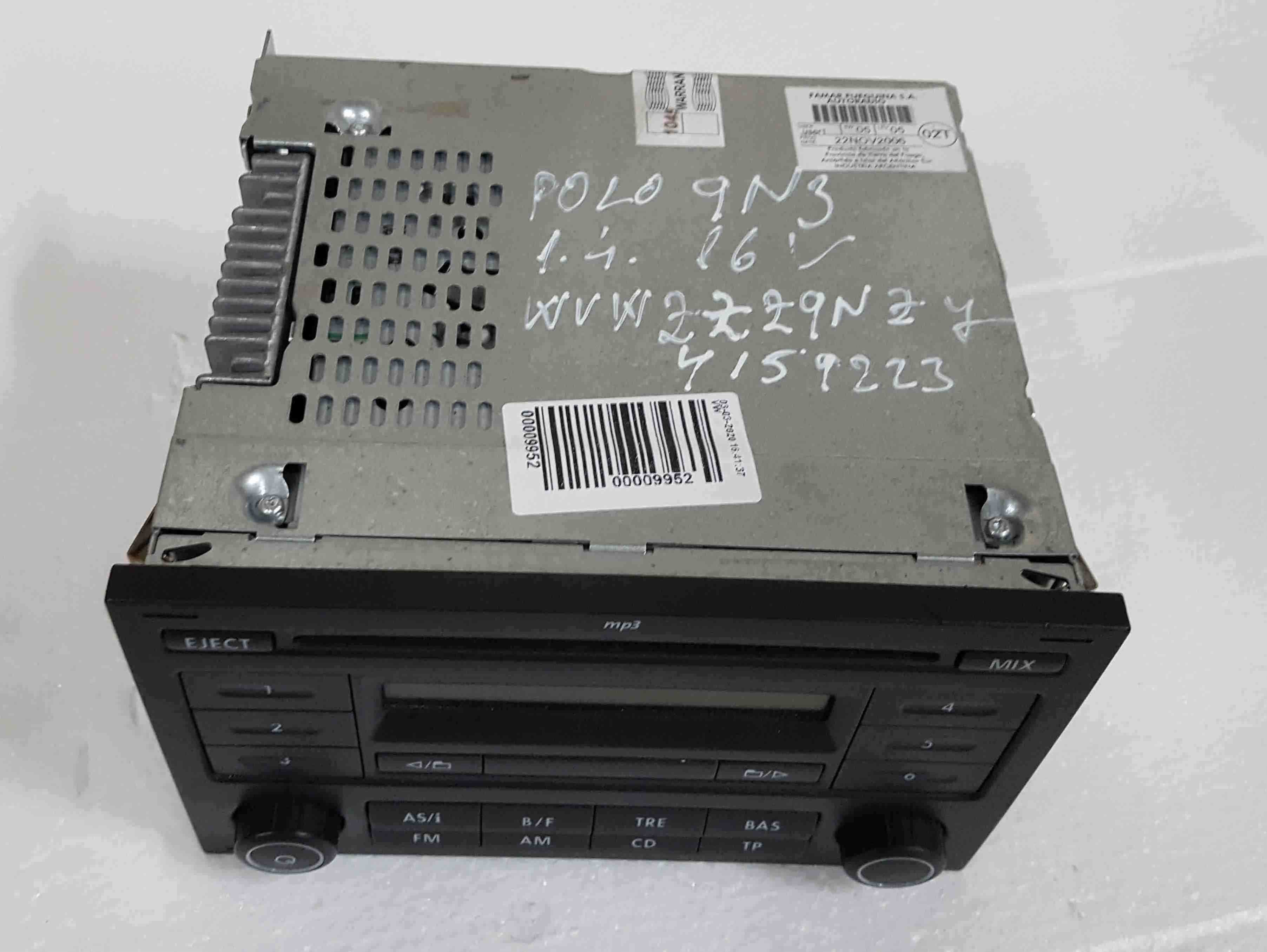 Volkswagen Polo 9N3 2006-2008 Radio Cd Player Head Unit 6Q0035152D