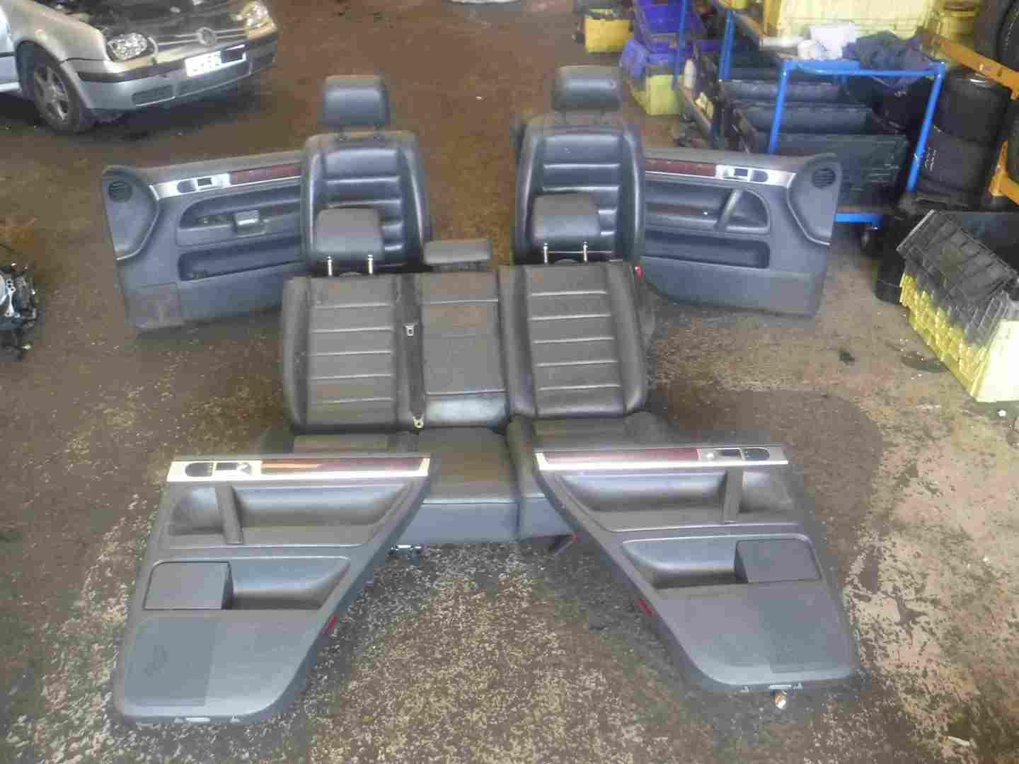 Volkswagen Touareg 20022007 Black Leather Interior Set Door Cards Seat Belt Store Used
