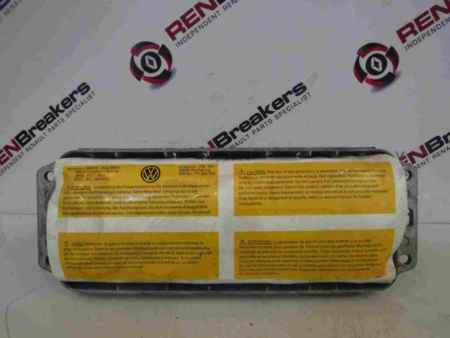 Volkswagen Touran 2003-2006 Passenger NSF Front Dashboard Airbag 1T0880204