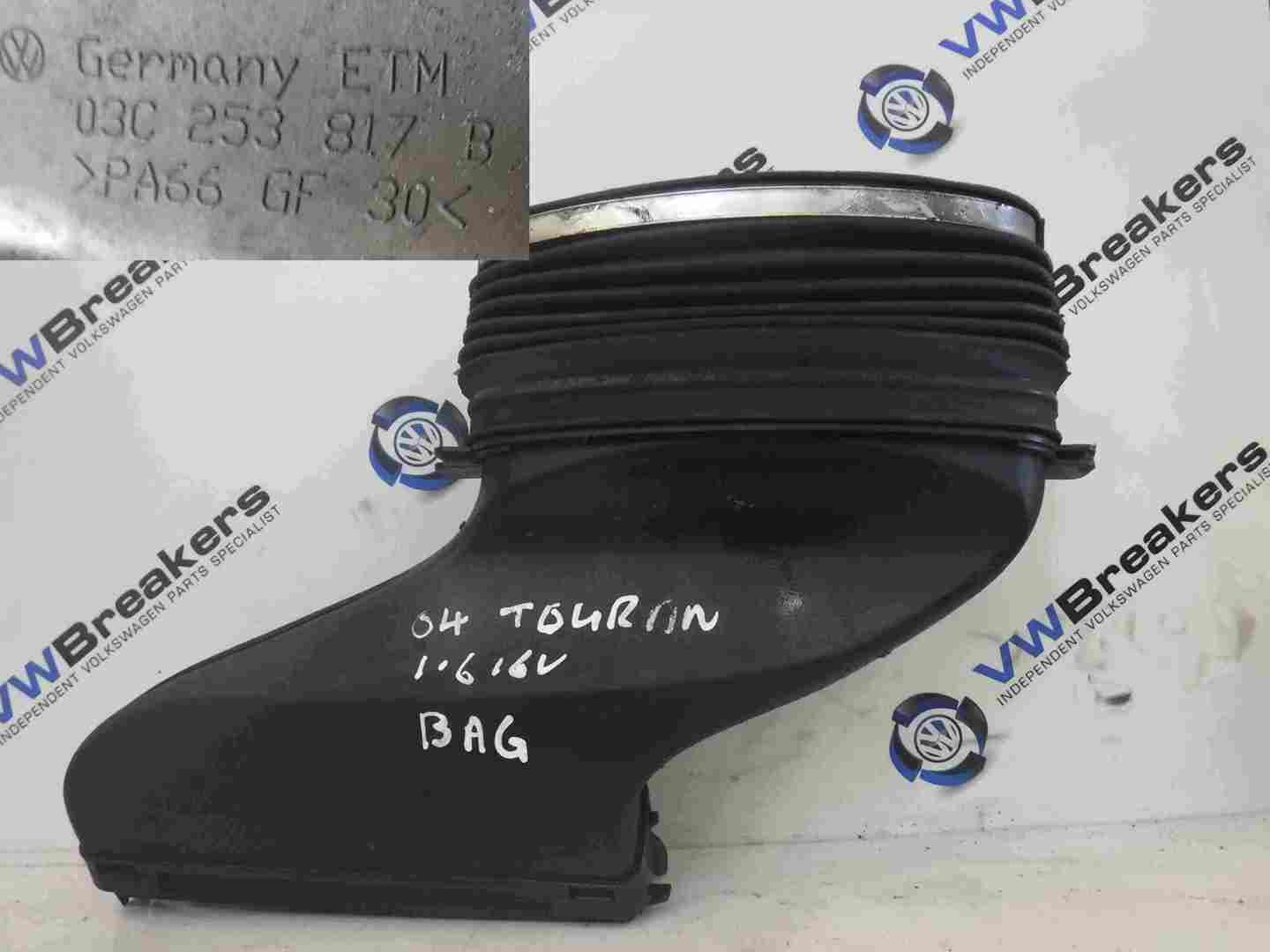 Volkswagen Touran + Mk5 Golf 2003-2010 1.6 16v Cold Air Inlet Pipe Hose