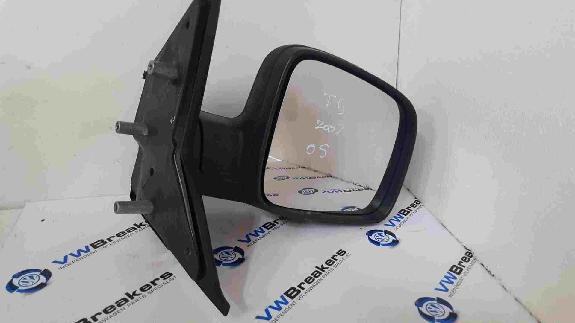 Volkswagen Transporter T5 2003-2009 Drivers OS Wing Mirror Plain Black